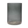 Glas Vase Zylinder SANYA EARTH, dunkelgrau-klar, 25cm, Ø18cm