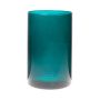 Glas Vase Zylinder SANYA EARTH, cyanblau-klar, 21cm, Ø14cm