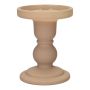 Kerzenständer Stumpenkerze KLEOFINA aus Glas, mit Fuß, beige-matt, 11cm, Ø8,5cm