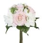 Künstlicher Blumenstrauß Rosen Hortensien DRUZA mit Früchten, rosa-weiß, 30cm