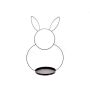 Metallring Hase FLIPPY mit Tablett als Fuß, schwarz, 65cm, Ø43cm