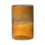 Maxi Teelichtglas RIGOBERTO, Oben gold, orange-braun-klar, 15cm, Ø10cm