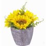 Kunstblumengesteck Sonnenblumen SILKE im Dekotopf, gelb, 20cm, Ø10cm
