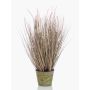 Kunstgras Lampenputzergras OVIDIO, Rispen, Zinktopf, rosa-grün, 60cm
