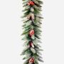 Kunststoffschaum Wintergirlande RAVENNA mit Zapfen, beschneit, 275cm, Ø25cm