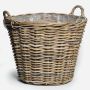 Holz Blumenkorb CATELYNN aus Rattan, grau-braun, 40cm, Ø45cm