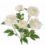 Kunstblume Pfingstrosen Strauch LYANA, Steckstab, weiß, 45cm, Ø30cm