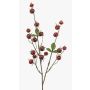 Künstlicher Zweig Kartoffelrose BREVON mit Hagebutten, rot, 80cm