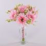 Kunst Blumenstrauß Gerbera TEMBAR, rosa, 30cm, Ø22cm