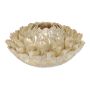 Keramikvase Lotusblüte MARILUNA, handmade, beige, 13cm, Ø28,5cm