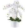 Kunst Phalaenopsis Orchidee TOUNI, Keramiktopf, Wurzeln, weiß, 60cm
