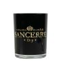 Teelichtglas Kerzen Halter LEONARDAS mit Sancerre Schriftzug, schwarz-matt-gold-glänzend, 12,5cm, Ø10cm