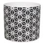 Runder Blumentopf AGAPI, Keramik, Sterne, schwarz-weiß, 12cm, Ø13cm