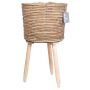 Skandinavischer Korb Übertopf SOLEA, Holzbeine, beige, 45cm, Ø26cm