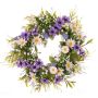 Kunstblumen Kranz Margerite Cosmos MAGADI, Muscari, Schleierkraut, lila-weiß, Ø30cm