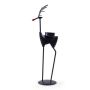 Metall Teelichthalter Rentier ALESSARO mit Glaseinsatz, schwarz, 12,5x9x37cm