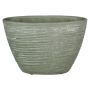 Ovaler Keramik Orchideentopf ADELPHOS, Rillen, grau-braun, 32x14,5x22,5cm