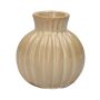 Keramikflasche OLLIVERA mit Rillen, beige, 6,5cm, Ø6cm