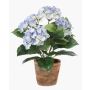 Künstliche Hortensie LAIDA im Terracottatopf, hellblau, 35cm