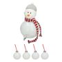 Glas Wasserspender Schneemann SNOFLA mit Christbaumkugel Trinkgefäße 400ml, Strohhalme, Zapfhahn, Deckel, weiß, 40cm, Ø23,5cm, 6L