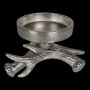Geweih Kerzenhalter LIBUSCHA aus Aluminium, silber, 8cm, Ø14cm