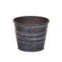 Runder Zinktopf MICOLATO mit Rillen, grau, 9cm, Ø11,5cm