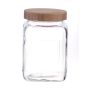Eckiges Vorratsglas WASAT, klar, Holzdeckel, 14x14x21,5cm