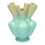 Blumenvase ANNALIES aus Keramik, mit 5 Öffnungen, hellblau-grün, 21cm, Ø15,5cm