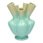 Blumenvase ANNALIES aus Keramik, mit 5 Öffnungen, hellblau-grün, 26cm, Ø19cm