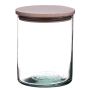 Aufbewahrungsglas EINAN mit Holzdeckel, Eco Glas, klar, 12,7cm, Ø10cm
