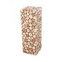 Holz Pflanzensäule ARAMANTE mit Baumscheiben, natur, 29x29x89cm