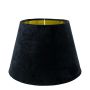 Samt Lampenschirm KURANO, schwarz-gold, 21cm, Ø30cm