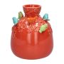 Ballonvase BIRDIE aus Keramik, mit 3D Vögeln, rot-blau-grün-orange, 22,5cm, Ø19cm
