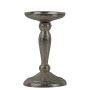 Aluminium Kerzenhalter ELIZABELLE, gehämmert, silber, 16,5cm, Ø9cm