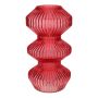 Glas Vase LUCELLE mit Rillen, kirschrot, 30cm, Ø16cm