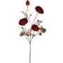 Kunstzweig Kohl-Rose DAYLAMI, dunkelrot-gold, 65cm