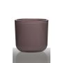 Kerzenhalter NICK aus Glas, altrosa, 13cm, Ø14cm