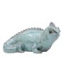 Tierfigur Chamäleon ALOVIA aus Keramik, outdoor, hellblau, 36x19x19cm