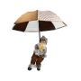 Hängender Santa Claus SISSON mit Schirm, LEDs, braun-weiß, 60cm, Ø50cm
