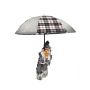 Hängender Santa Claus SISSON mit Schirm, LEDs, grau-weiß, 77cm, Ø70cm
