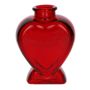 Glasflasche BELEZA in Herzform, mit Fuß, rot-transparent, 8,5x5,5x11,2cm