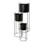 Runder Pflanztopf SULOLA mit Metallständer, schwarz, 19x50cm, 23x65cm, 28x80cm