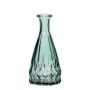 Flaschenvase THIFFANY aus Glas, mit Rillen, türkis-transparent, 14,5cm, Ø7cm