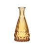 Flaschenvase THIFFANY aus Glas, mit Rillen, gelb-transparent, 14,5cm, Ø7cm