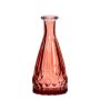 Flaschenvase THIFFANY aus Glas, mit Rillen, rot-transparent, 14,5cm, Ø7cm