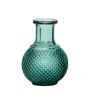 Glasflasche DONKA, Rautenmuster, türkis-transparent, 11,5cm, Ø8,5cm