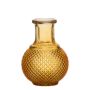 Glasflasche DONKA, Rautenmuster, gelb-transparent, 11,5cm, Ø8,5cm