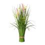 Künstliches Gesteck Lampenputzergras Bündel JIRVO mit Blüten, Rispen, rosa-lila-gelb, 50cm