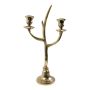 Aluminium Geweih Kerzenhalter ALLEANDRO für Stabkerzen, gold, 38cm