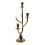 Aluminium Geweih Kerzenhalter ALLEANDRO für Stabkerzen, gold, 48cm